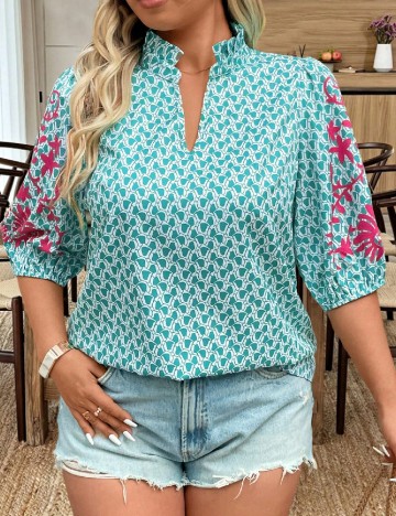Bluza SHEIN CURVE, verde