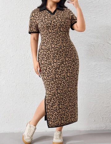 Rochie lunga SHEIN CURVE, maro