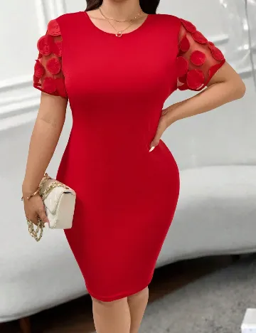 Rochie scurta SHEIN CURVE, rosu
