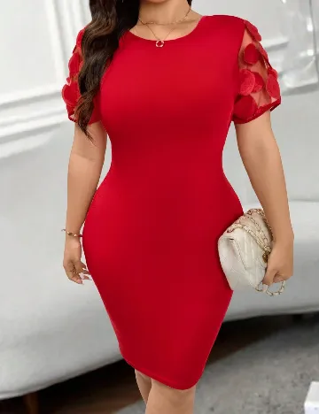 Rochie scurta SHEIN CURVE, rosu