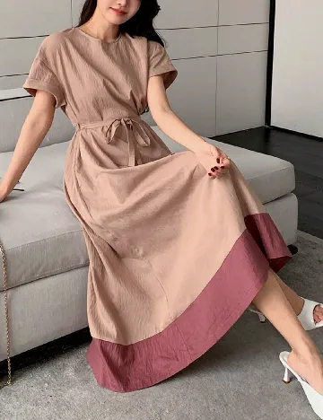 Rochie medie Dazy, maro