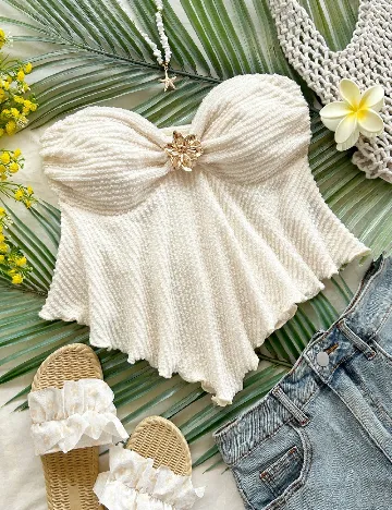 Top SHEIN CURVE, crem