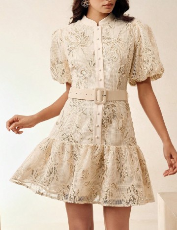Rochie scurta Anewsta, crem