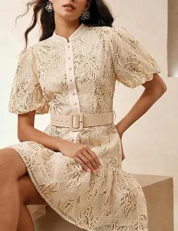 Rochie scurta Anewsta, crem