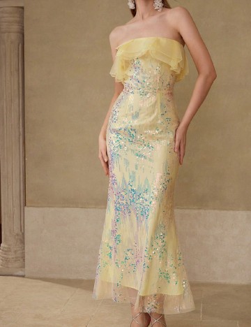 Rochie lunga MOTF, galben
