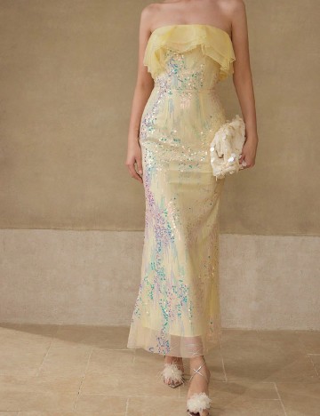 Rochie lunga MOTF, galben