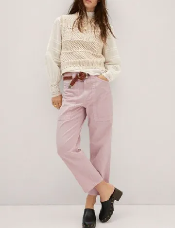 Pantaloni Mango, roz