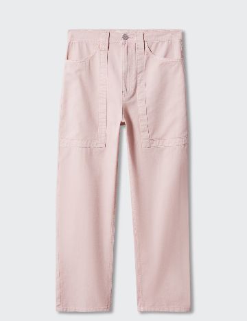 Pantaloni Mango, roz