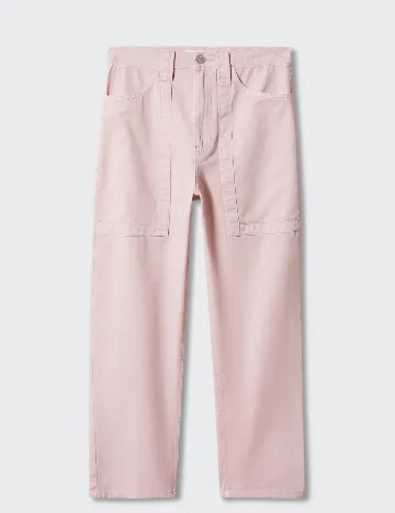 Pantaloni Mango, roz