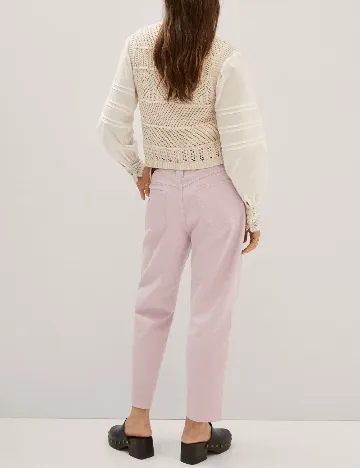 Pantaloni Mango, roz