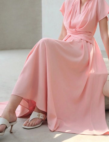 Rochie lunga MOTF, roz