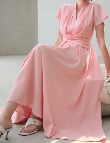Rochie lunga MOTF, roz