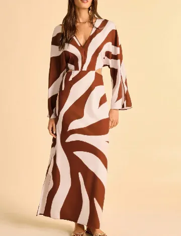 Rochie lunga SHEIN, alb/maro