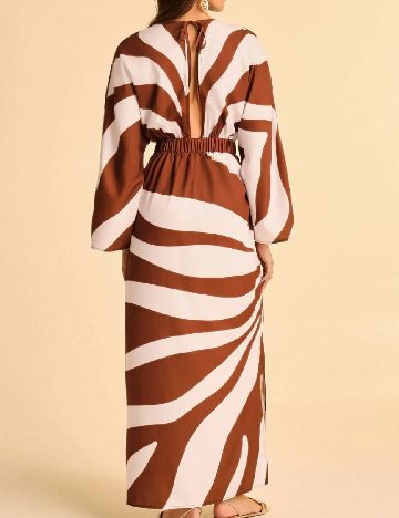 Rochie lunga SHEIN, alb/maro