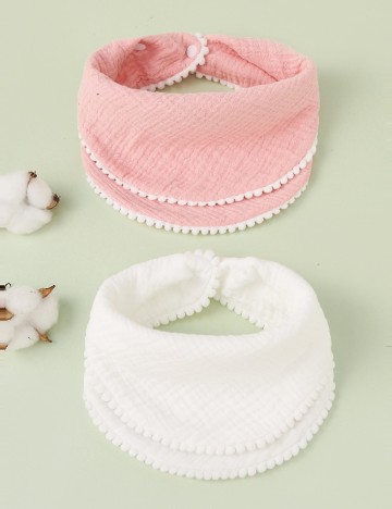 Set bavetele 2 bucati Shein Kids, mix culori