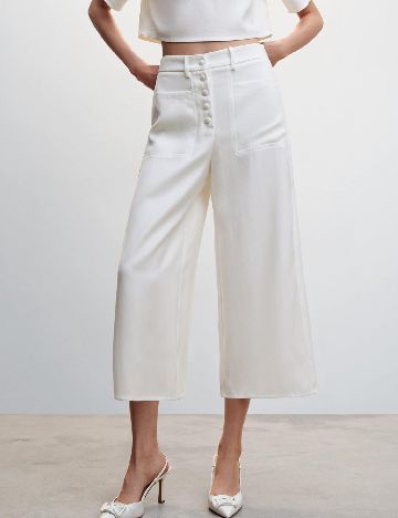 Pantaloni Mango, alb