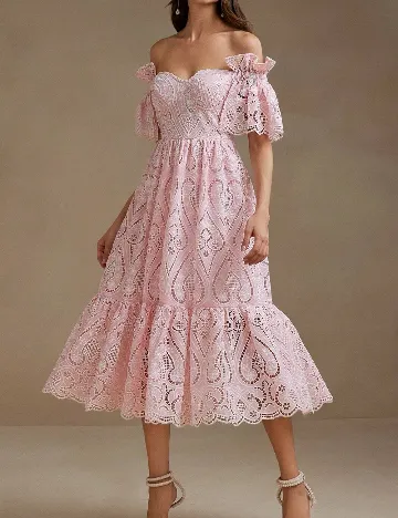 Rochie medie Anewsta, roz