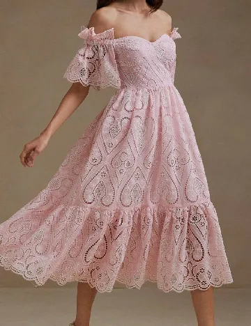 Rochie medie Anewsta, roz