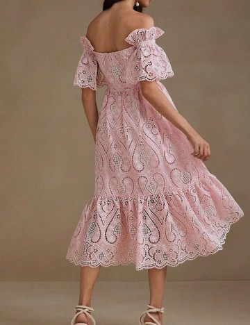 Rochie medie Anewsta, roz
