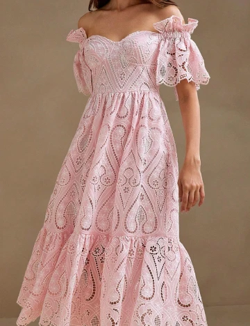 Rochie medie Anewsta, roz
