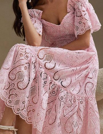 Rochie medie Anewsta, roz
