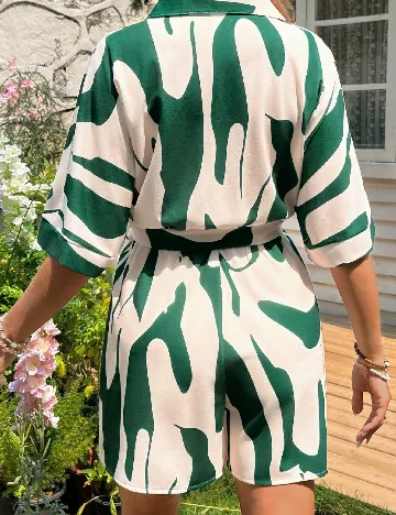 Salopeta SHEIN Maternity, verde/ecru