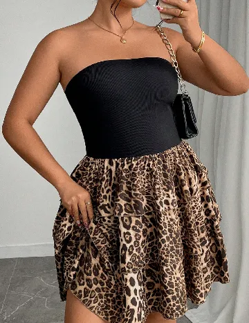Rochie scurta SHEIN CURVE, animal print