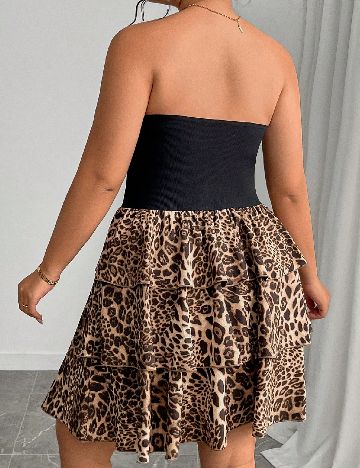 Rochie scurta SHEIN CURVE, animal print