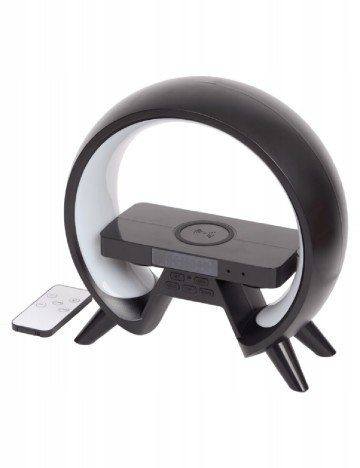 Ceas deșteptător cu încărcător wireless și iluminare LED XTRONIC, negru