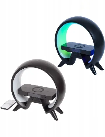 Ceas deșteptător cu încărcător wireless și iluminare LED XTRONIC, negru