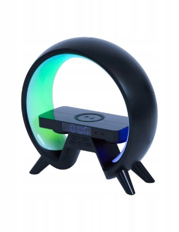 Ceas deșteptător cu încărcător wireless și iluminare LED XTRONIC, negru