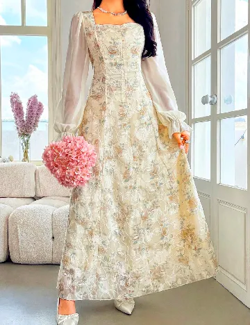 Rochie lunga SHEIN, crem