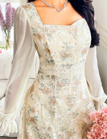 Rochie lunga SHEIN, crem