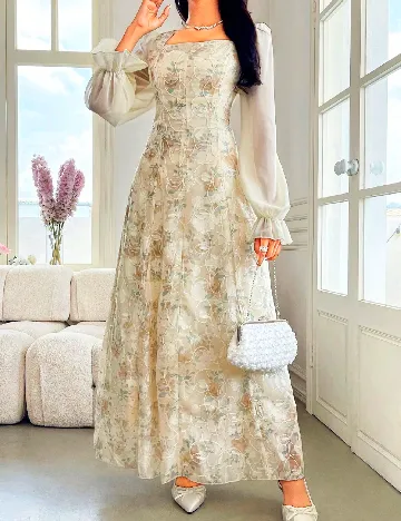 Rochie lunga SHEIN, crem