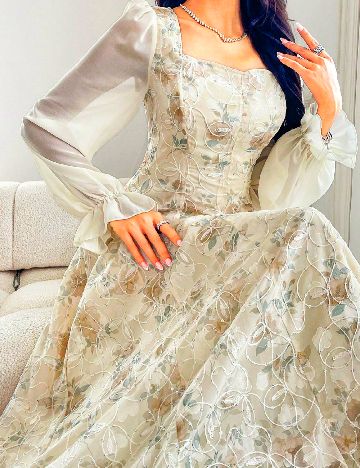 Rochie lunga SHEIN, crem