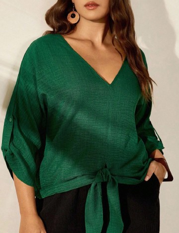 Bluza SHEIN CURVE, verde