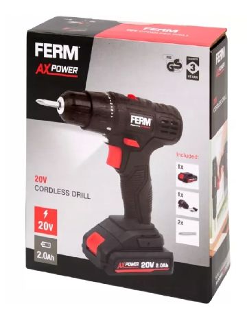 Masina de insurubat cu acumulator, 20V FERM, negru