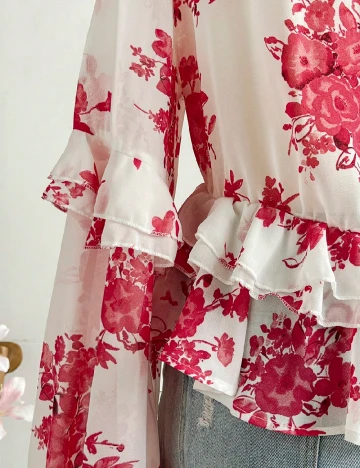 Bluza SHEIN CURVE, alb/roz