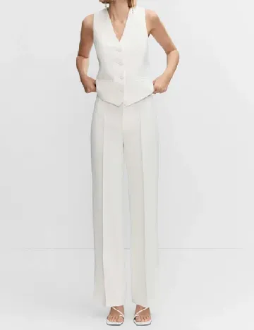 Pantaloni Mango, alb