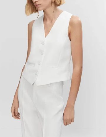 Pantaloni Mango, alb