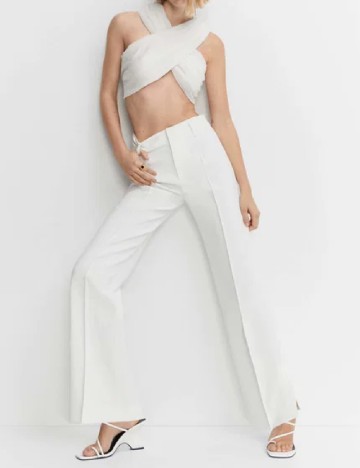 Pantaloni Mango, alb