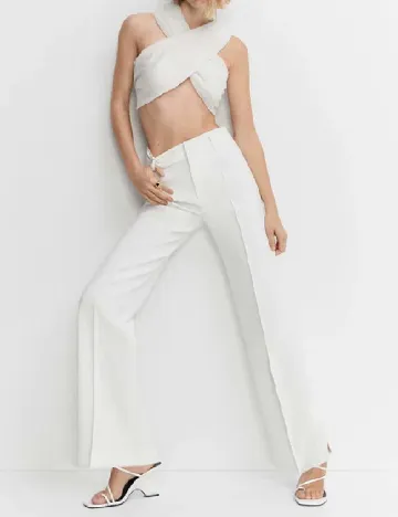 Pantaloni Mango, alb