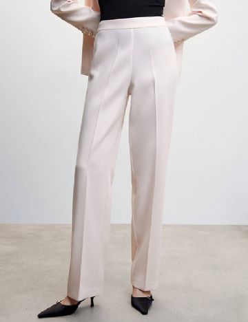 Pantaloni Mango, roz pal