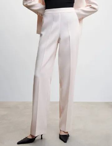 Pantaloni Mango, roz pal