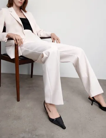 Pantaloni Mango, roz pal