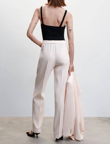 Pantaloni Mango, roz pal