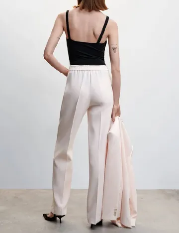 Pantaloni Mango, roz pal