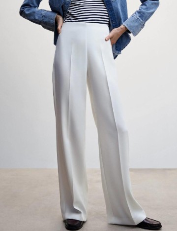 Pantaloni Mango, alb