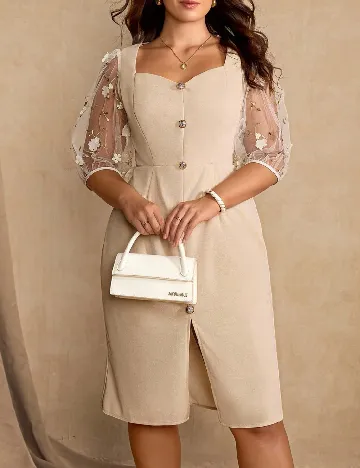Rochie scurta SHEIN CURVE, crem
