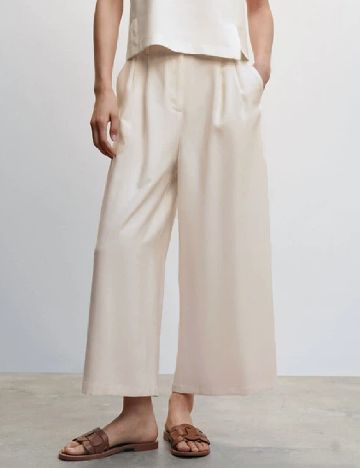 Pantaloni Mango, crem